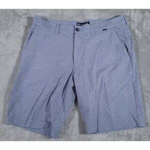 Travis Mathew Shorts Mens 36 Light Blue Gray Geometric Lightweight Golf Stretch